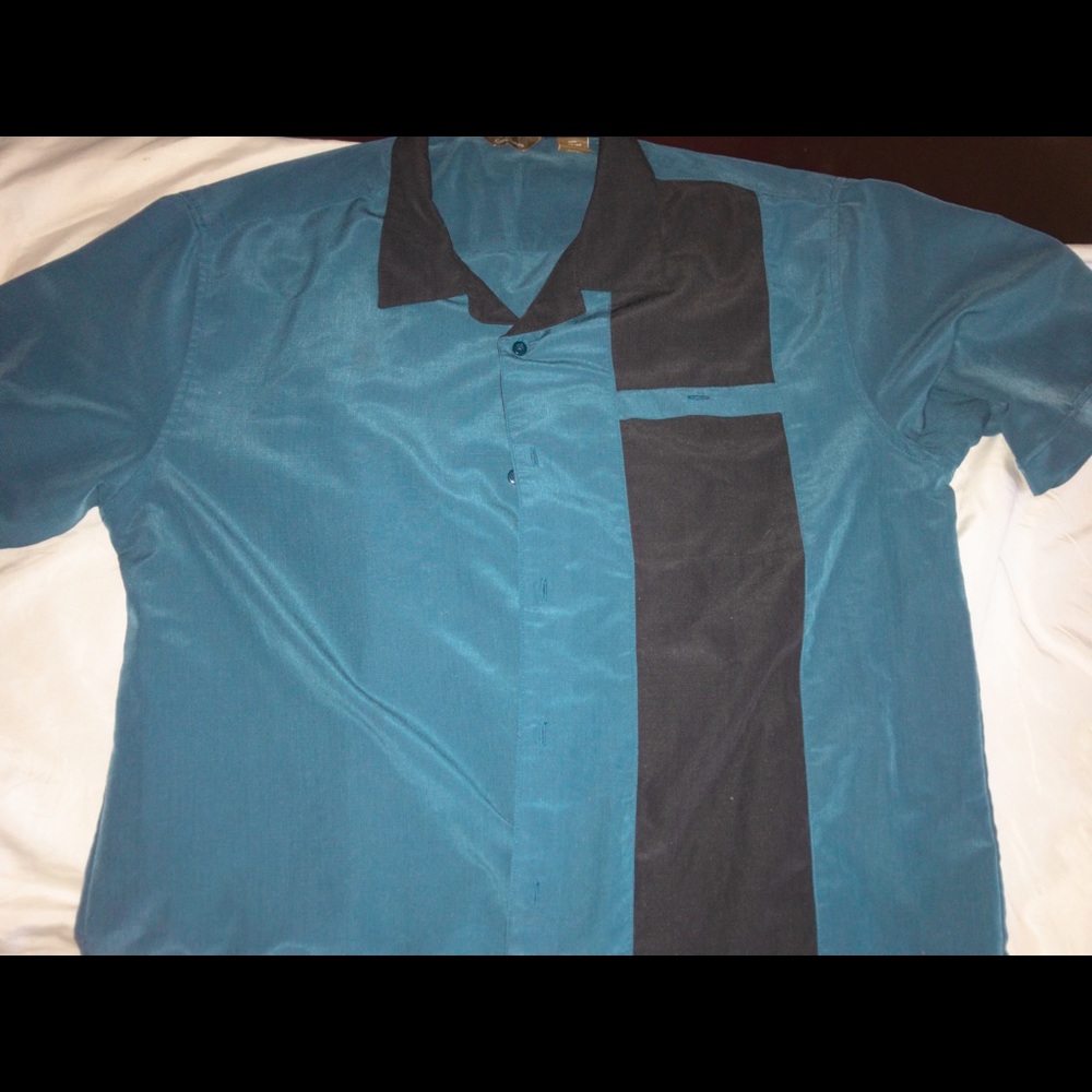 Blue and Black Button Up Shirt